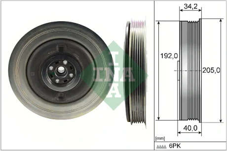 Шків колінвалу Volvo S60 II 13-18/XC 60 2.0D 13-21 (6PK) 544 0504 10 INA 544-0504-10