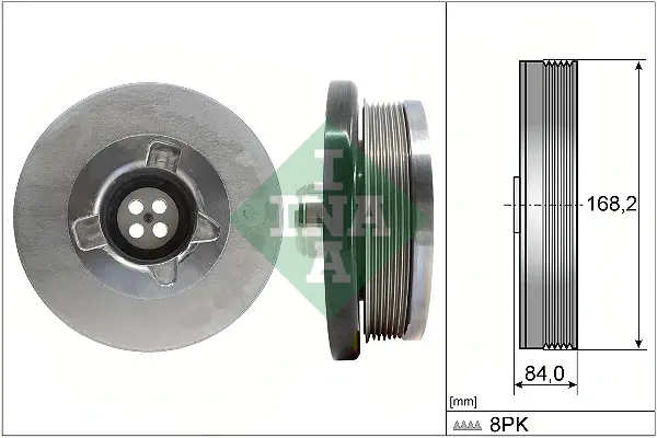 Шків колінчастого валу BMW 3 (G20/G80)/5 (G30/F90)/X5 (G05/F95)/X6 (G06/F96)/X7 (G07) 16- B58 544 0508 10 INA 544-0508-10 (фото 1)
