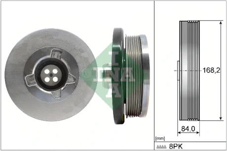 Шків колінчастого валу BMW 3 (G20/G80)/5 (G30/F90)/X5 (G05/F95)/X6 (G06/F96)/X7 (G07) 16- B58 544 0508 10 INA 544-0508-10