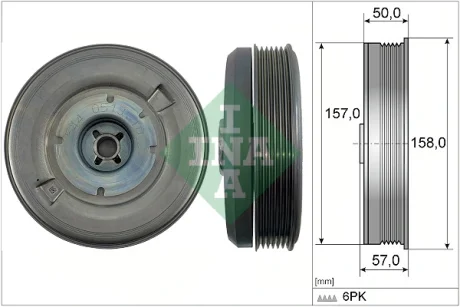 Шків колінвалу AUDI A4 B9/A5 35TFSI/40TFSI Mild Hybrid 2.0, 17- 544 0513 10 INA 544-0513-10