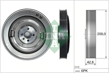 Шків колінвалу AUDI A4/A6 2,0TDI Mild Hybrid 18- 544 0514 10 INA 544-0514-10