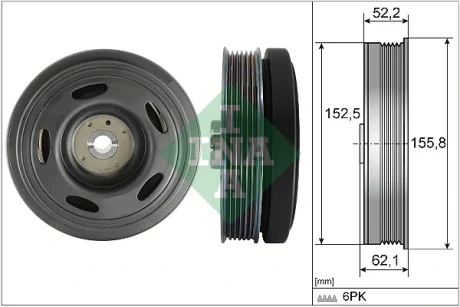 Шків колінвалу Renaul Kangoo III/Megane IV/Nissan Qashqai III 1.3H 20- 544 0515 10 INA 544-0515-10