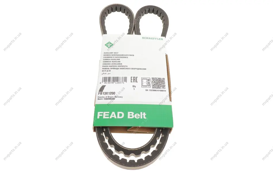 Ремінь генератора Toyota Hilux/Land Cruiser 2.4D 88-02/Ford Sierra 2.8 87-88 (13x1200) FB 13X1200 INA FB-13X1200 (фото 1)