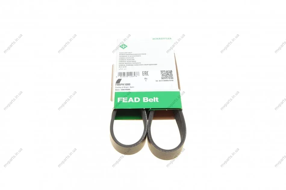 Ремінь генератора MB OM601/602 (-PS) FB 6PK1000 INA FB-6PK1000 (фото 1)