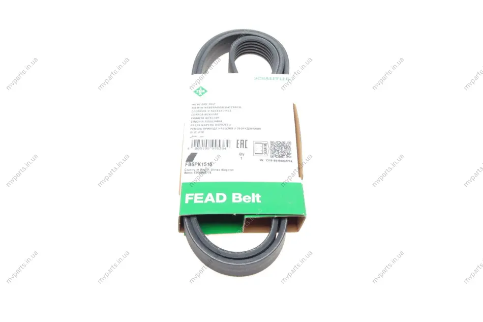 Ремінь генератора Hyundai Tucson/Santa Fe/Kia Sportage 2.0 CRDi/Mitsubishi L200 2.5 DI-D 05- (6PK1510) FB 6PK1510 INA FB-6PK1510 (фото 1)