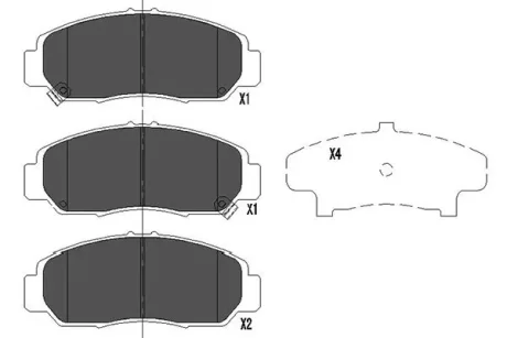Колодки гальмівні (передні) Honda Accord/ FR-V/ Civic 00- PARTS KAVO KBP-2037