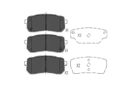 Колодки гальмівні (задні) Hyundai H-1 07-/Starex 97-/iX55 08-12/Kia Carnival 05-15/Sorento 15- PARTS KAVO KBP-3026