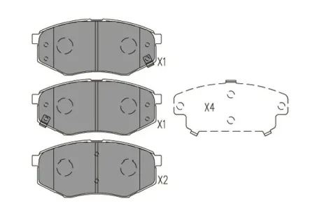 Колодки гальмівні (передні) Hyundai ix20/Sonata/Kia Soul II 10- Q+ PARTS KAVO KBP-4025