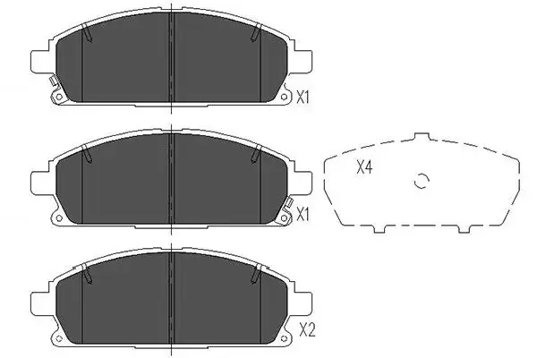 Колодки гальмівні (передні) Nissan X-Trail 01-13/Pathfinder 97-04 PARTS KAVO KBP-6515 (фото 1)