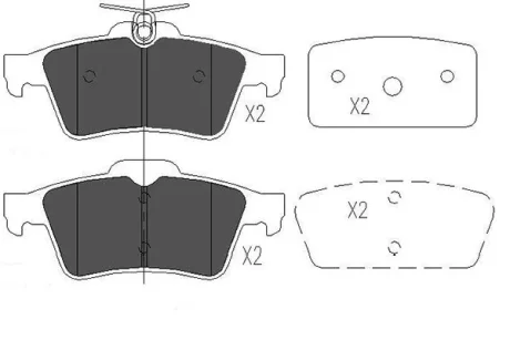 Колодки гальмівні (задні) Ford Connect 02-/Mazda 3/5 03- (Ate - Teves) PARTS KAVO KBP-6554