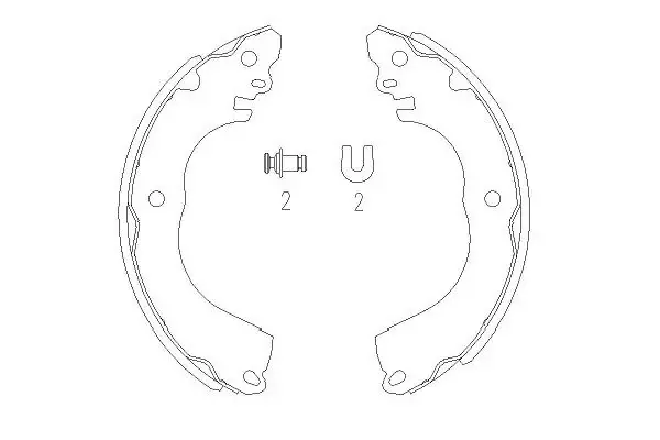 Колодки гальмівні (задні) Citroen C-zero/Peugeot Ion 10- (203.2x30) (барабанні) PARTS KAVO KBS-7416 (фото 1)
