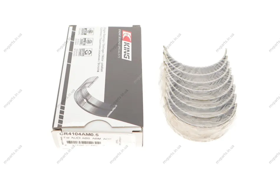 Вкладиші шатунні VW Caddy I/II 1.6/1.8 -97/T4/T5 2.0 90-15 (+0.50) KING CR4104AM0.5 King CR4104AM0-5 (фото 1)