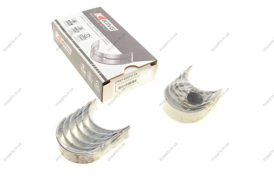 Вкладиші шатунні BMW 3 (E46/E90)/5 (E39/E60) 95-09 M57 (+0.25) KING CR6748SP0.25 King CR6748SP0-25 (фото 1)