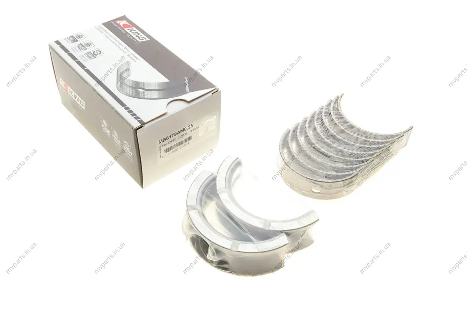 Вкладиші корінні Opel Vectra 1.8-2.0i 95-03/Daewoo Nubira 2.0i 97- (+0.25) KING MB5179AM0.25 King MB5179AM0-25 (фото 1)