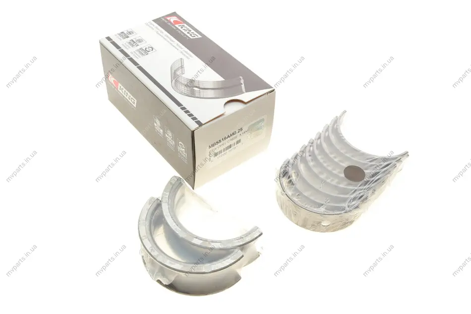 Вкладиші корінні Opel Astra 1.4-1.8 91-09/Daewoo Lanos 1.5 97-/Chevrolet Aveo 1.6 11- (+0.25) KING MB5519AM0.25 King MB5519AM0-25 (фото 1)