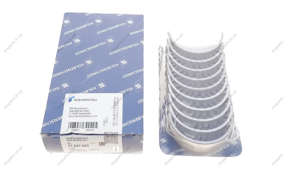 Вкладиші корінні VW Caddy III/T5 2.0 EcoFuel 03-15 (+0.50) KOLBENSCHMIDT 77537620 (фото 1)