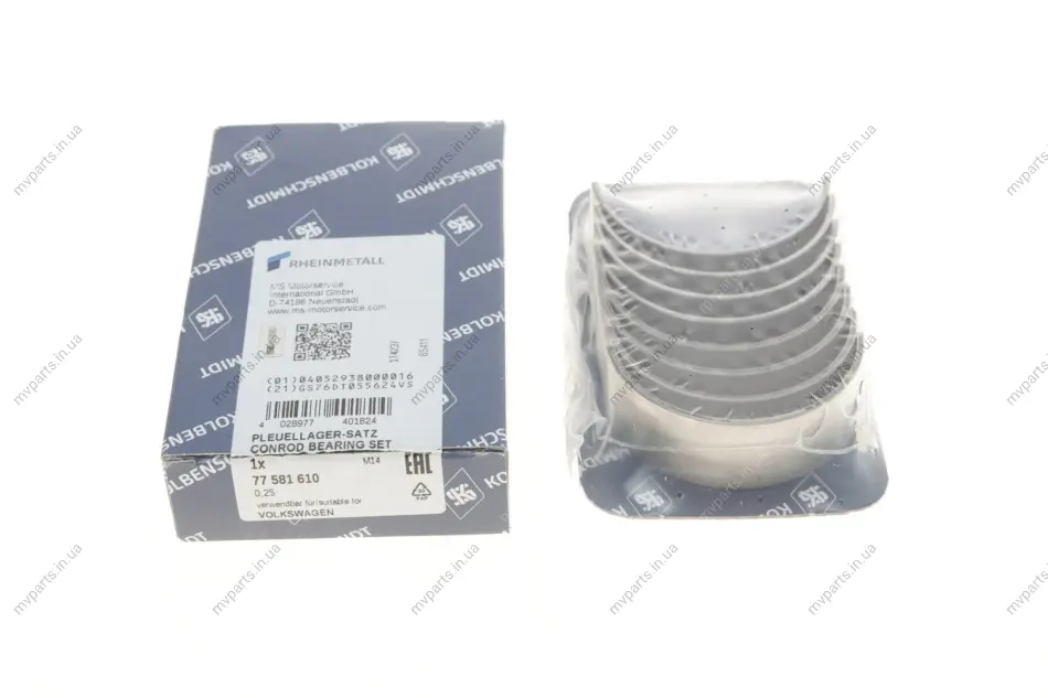 Вкладиші шатунні VW T5 2.0 03-15 (+0.25) KOLBENSCHMIDT 77581610 (фото 1)