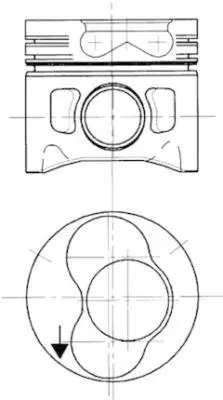 Поршень VW Passat 1.9 TDI 93-00 (79.51mm/STD) KOLBENSCHMIDT 94427700 (фото 1)