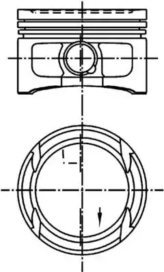 Поршень з кільцями VW 77.0 1.4 16V AFH/AFK/AKQ/AUA/BCA (вир-во KS) KOLBENSCHMIDT 99562620 (фото 1)