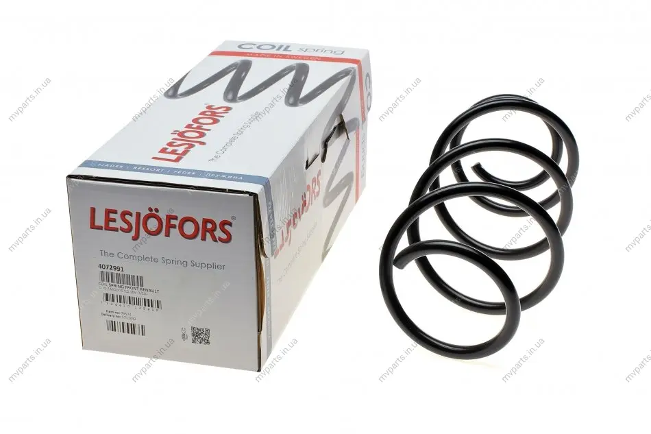 Пружина (передня) Renault Clio III 1.2/16V/Hi-Flex 05-14 (унив/накл.з.ч)/Modus 1.2/16V 10- (накл.) LESJOFORS 4072991 (фото 1)