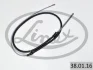 Трос ручника Skoda Fabia/VW Polo/Seat Ibiza 08- (1589/923 мм) 38.01.16 LINEX 38-01-16 (фото 1)