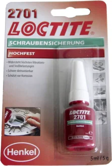 Фіксатор різьби 2701 анаеробний, високої міцності 5мл Loctite 195911