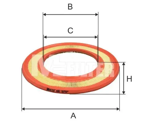 Фільтр повітряний MERCEDES (вир-во M-Filter) M-FILTER A383 (фото 1)