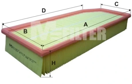 Фільтр повітряний MB (вир-во M-filter) M-FILTER K717