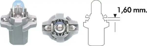 Автолампа PB7 12V 1.2W B8.7d (в щиток приладів/сіра) (PB7 1,2W 12V) MAGNETI MARELLI 002053400000 (фото 1)