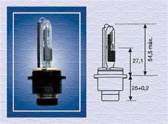 Автолампа D2R 85V 35W P32d-3 (ксенон) (D2R) MAGNETI MARELLI 002542100000 (фото 1)