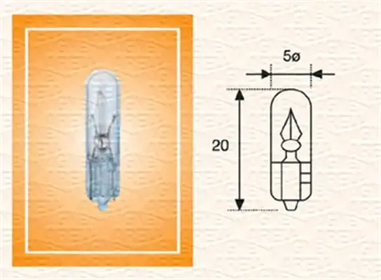 Автолампа T5 24V 1.2W W2x4.6d Standard 24V (без цоколя) (T5 1,2W 24V) MAGNETI MARELLI 003722100000 (фото 1)