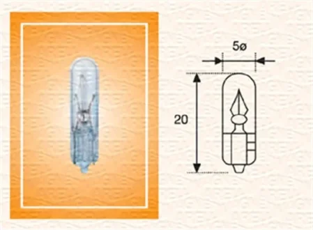 Автолампа T5 24V 1.2W W2x4.6d Standard 24V (без цоколя) (T5 1,2W 24V) MAGNETI MARELLI 003722100000