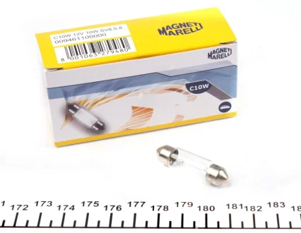 Автолампа C10W 12V 10W SV8.5-8 Standard (L=38/d=10.5) (C10W 12V) MAGNETI MARELLI 009461100000