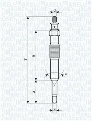 Свічка розжарювання Renault Kangoo 1.9D (UC21A) MAGNETI MARELLI 062900017304 (фото 1)