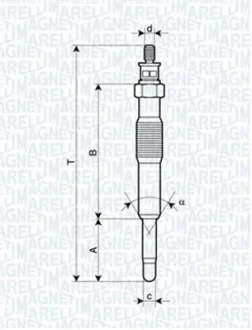 Свічка розжарювання Renault Kangoo 1.9D (UC21A) MAGNETI MARELLI 062900017304