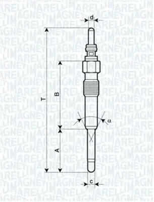 Свічка розжарювання VW T5 1.9/2.5TDI 03- (11V) MAGNETI MARELLI 062900085304 (фото 1)