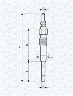 Свічка розжарювання VW T5 1.9/2.5TDI 03- (11V) MAGNETI MARELLI 062900085304