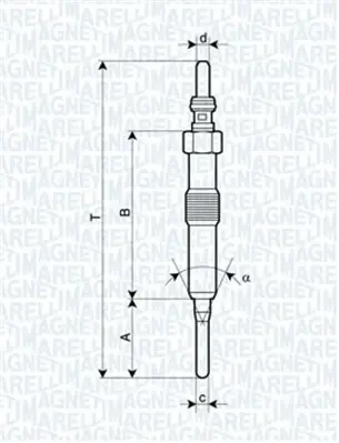 Свічка розжарювання Renault Kangoo 1.5dСi 10- (4.4V) (UY18A) MAGNETI MARELLI 062900089304 (фото 1)