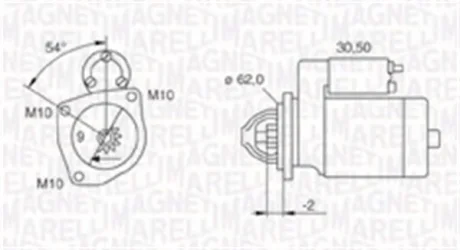 Стартер Citroen Berlingo/Jumper/Peugeot Boxer/Expert 94-02 (1 kw) (z=9) MAGNETI MARELLI 063720566010