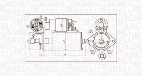 Стартер BMW 5 (E34/E39/E60) M57/M51 (2kw) (z=9) MAGNETI MARELLI 063720984010