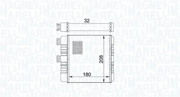 Радіатор пічки Opel Astra G/Zafira A/B 98-15 MAGNETI MARELLI 350218418000 (фото 1)