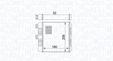 Радіатор пічки Opel Astra G/Zafira A/B 98-15 MAGNETI MARELLI 350218418000