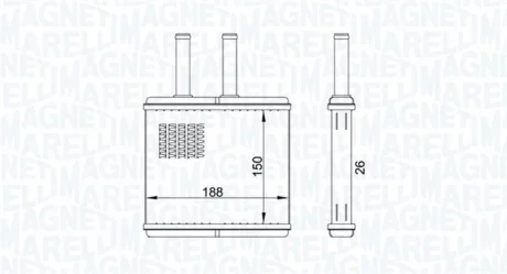 Радіатор пічки Chevrolet Aveo 1.2-1.4 05- MAGNETI MARELLI 350218437000