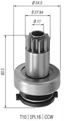 Бендикс стартера VW Caddy II 1.9 TDI 96-04 (AMB0308) MAGNETI MARELLI 940113020308 (фото 1)