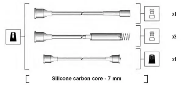Комплект дротів запалювання (вир-во Magneti Marelli кор.код. MSK677) MAGNETI MARELLI 941125250677 (фото 1)