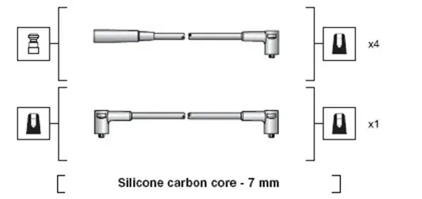 Проводи запалювання Lada Niva 1.7 96-06 (к-кт) (MSK1233) MAGNETI MARELLI 941318111233 (фото 1)