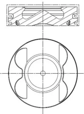 Поршень MB Sprinter (B906)/Vito (W639) OM642 3.0D 06- (83.01mm/STD) (1-3 циліндр) MAHLE 001 PI 00106 000 MAHLE / KNECHT 001-PI-00106-000 (фото 1)