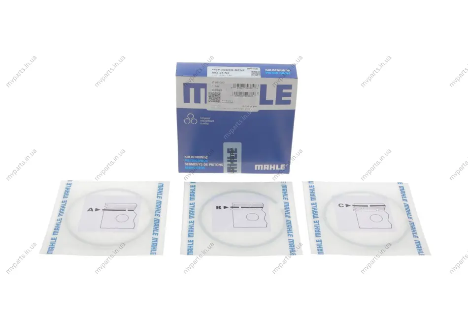 Кільця поршневі MB Sprinter OM602/208 2.9D (89.00mm/STD) (2.5-2-3) MAHLE 002 24 N0 MAHLE / KNECHT 002-24-N0 (фото 1)