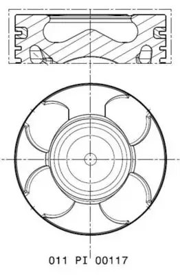 Поршень з кільцями FIAT/OPEL 69.6 199B1/A13DTE/A13DTR/A13FD/Z13DTE (вир-во MAHLE) MAHLE / KNECHT 011-PI-00117-000 (фото 1)
