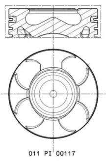 Поршень з кільцями FIAT/OPEL 69.6 199B1/A13DTE/A13DTR/A13FD/Z13DTE (вир-во MAHLE) MAHLE / KNECHT 011-PI-00117-000